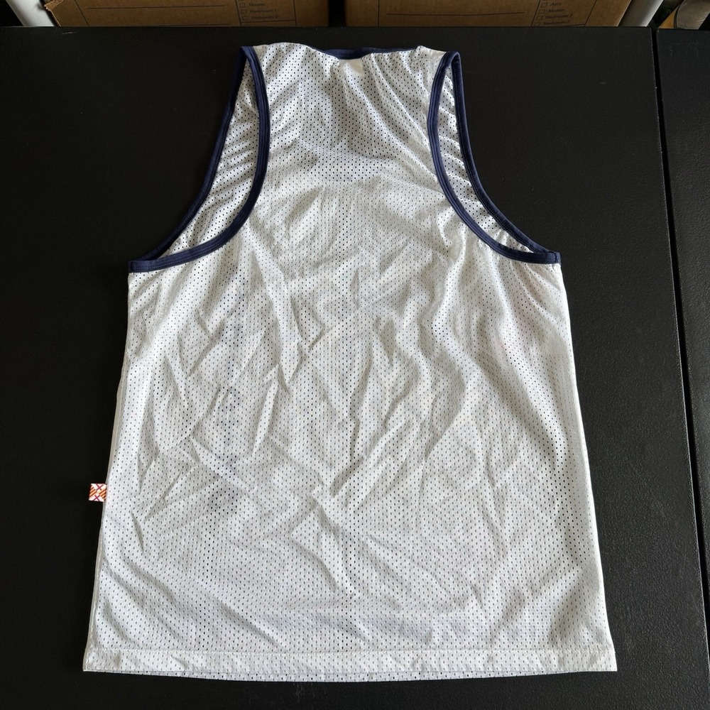 Addicted Mens Tank Top Size M White Mesh See Thru Muscle Clubwear Gay Interest - Picture 6 of 10
